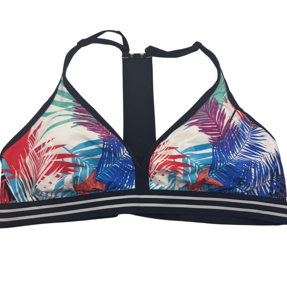 Jag Other - Jag Womens Bikini Top Multicolor Palm Print Size XL  Adjustable Straps NEW